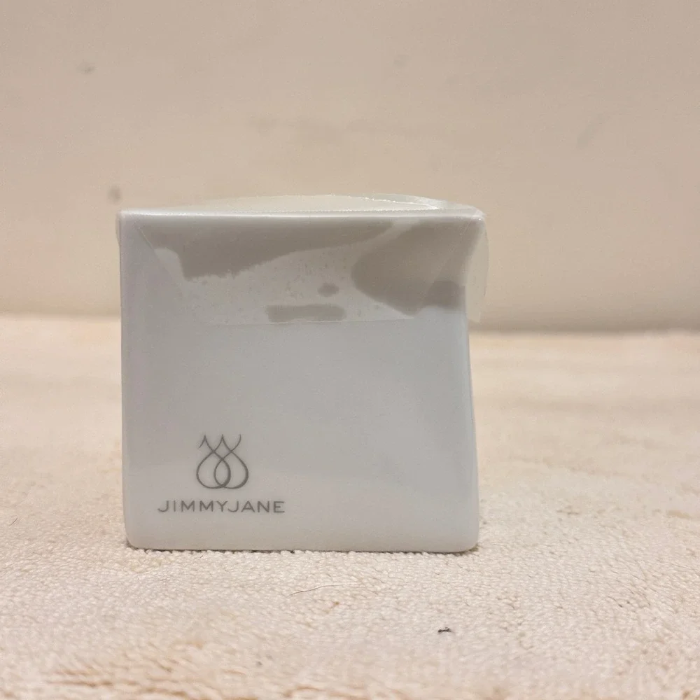 Jimmyjane Afterglow Pink Lotus Natural Massage Oil Candle White Ceramic